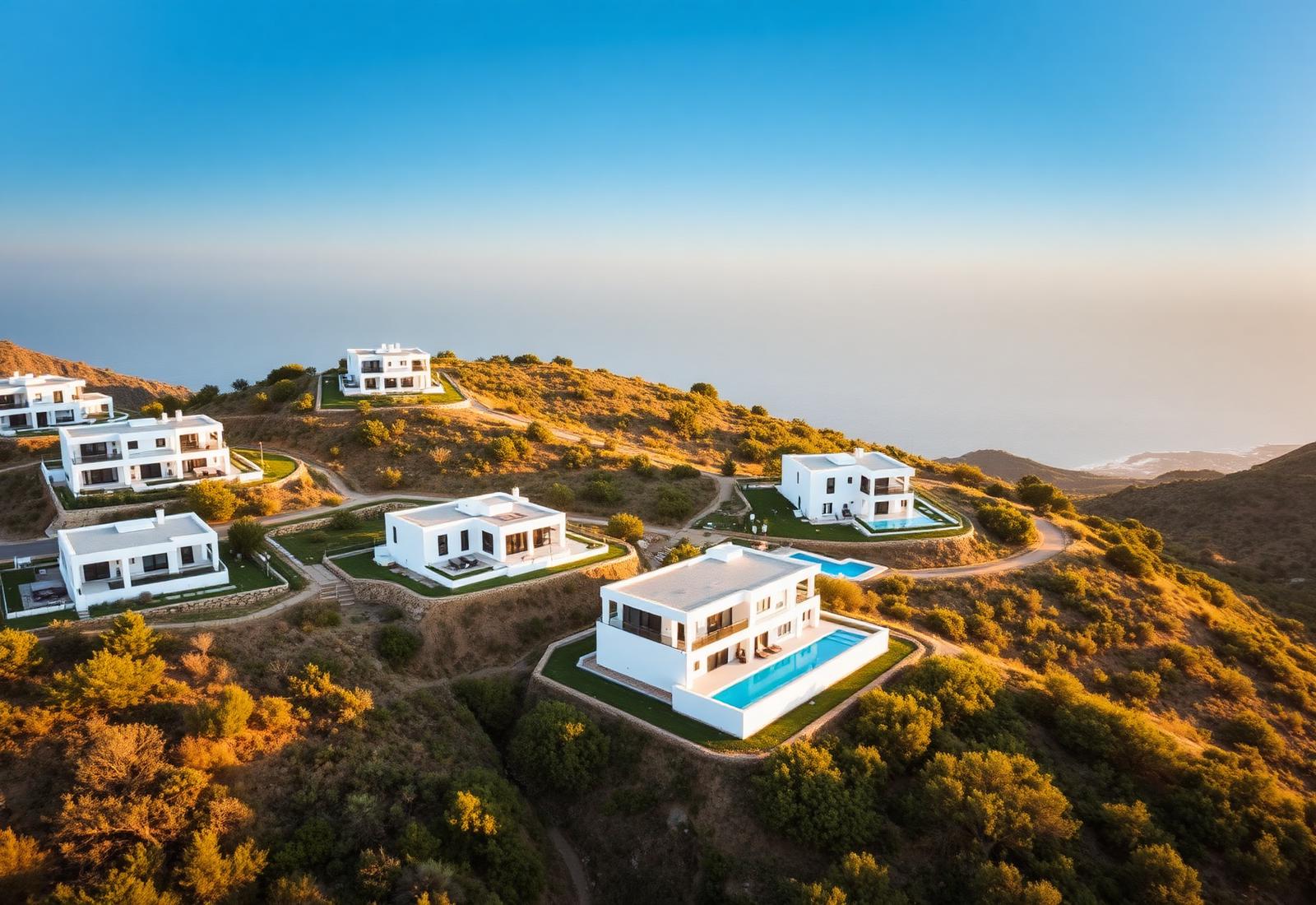 Aerial view of the villa community