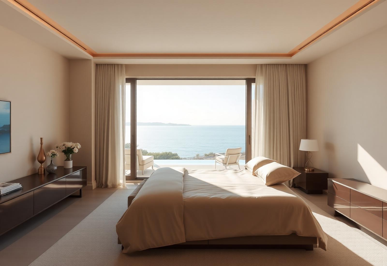 Bedroom with sea view